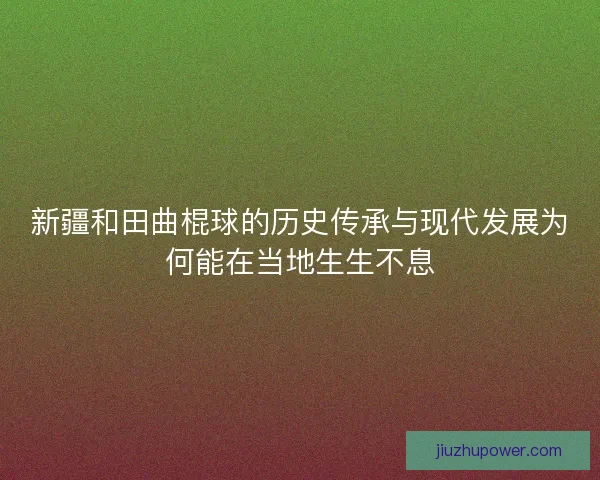 新疆和田曲棍球的历史传承与现代发展为何能在当地生生不息